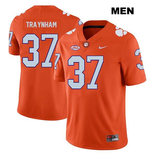 Men's Clemson Tigers #37 Tyler Traynham Stitched Orange Legend Authentic Nike NCAA College Football Jersey GXX0646EK